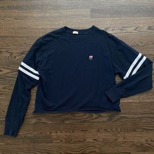 Navy USA PacSun/John Galt small cropped crewneck